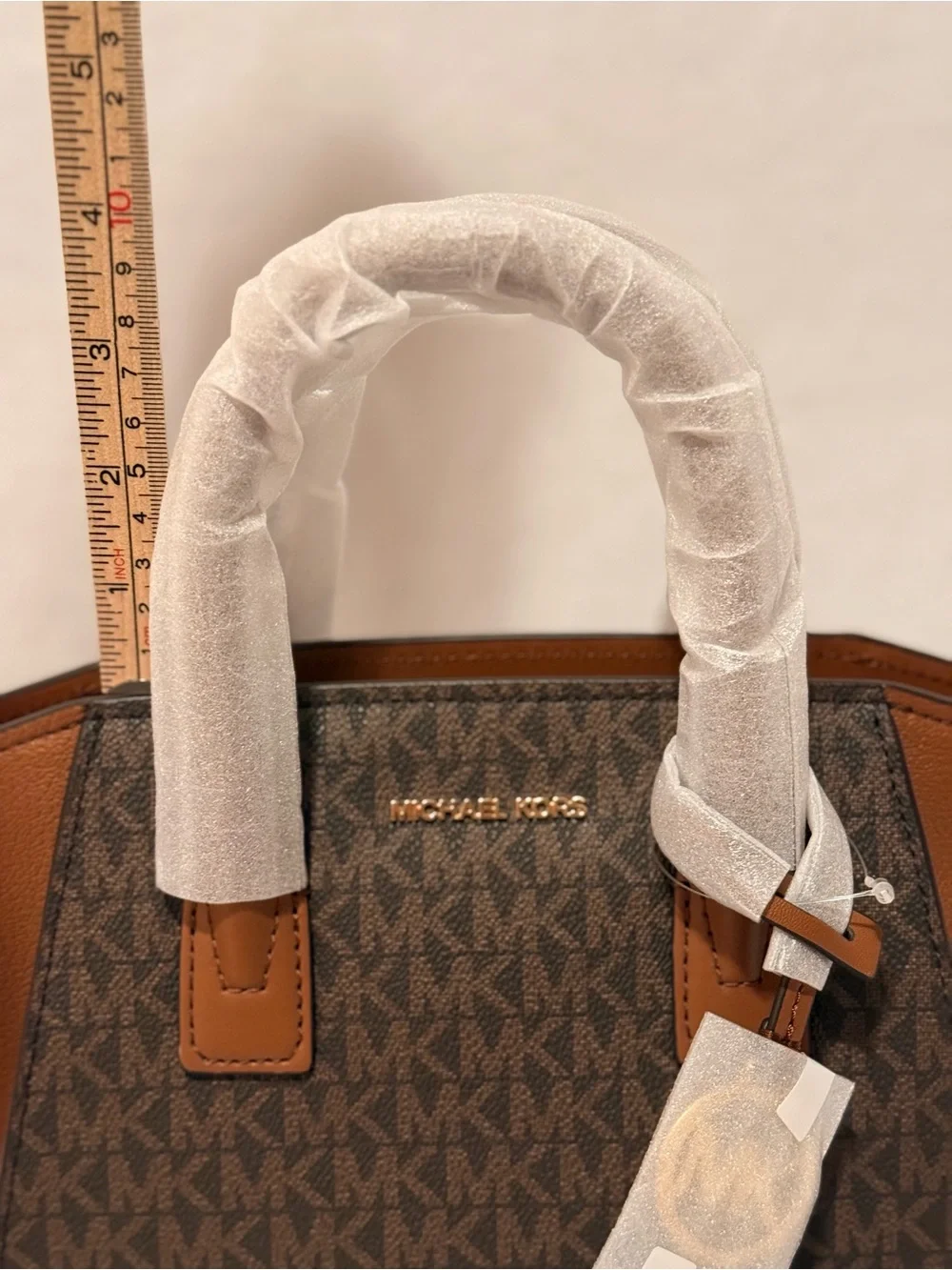 Michael Kors Avril Small Logo Top-Zip Satchel Brown